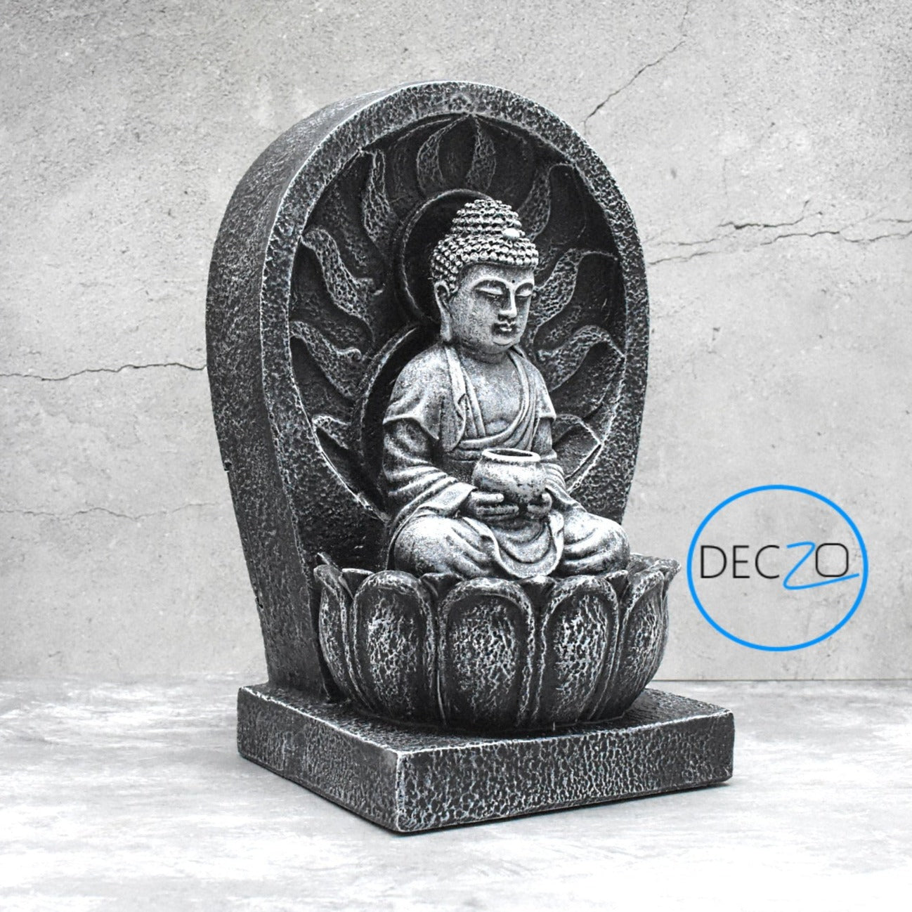 Mini Buddha Indoor Fountain : 34 CM, Black