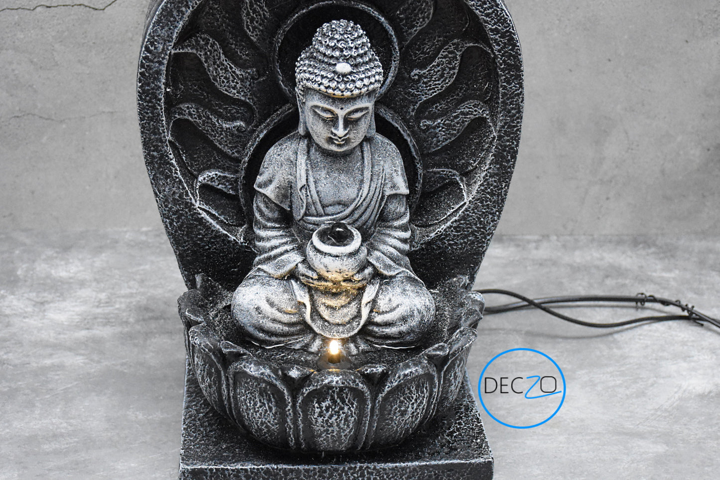 Mini Buddha Indoor Fountain : 34 CM, Black