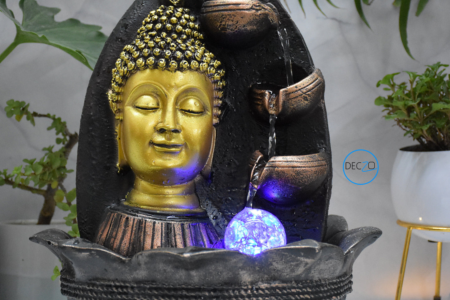 Buddha Head Water Fountain : 37 CM, Copper