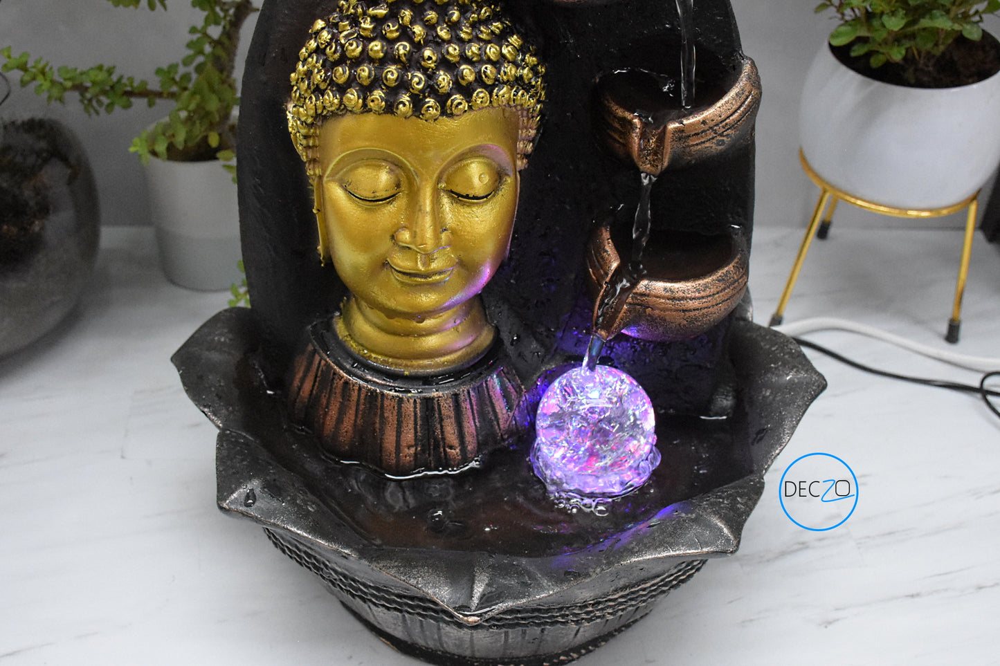 Buddha Head Water Fountain : 37 CM, Copper