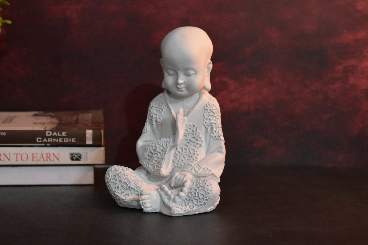 Blessing Monk Statues for Home and Gift : White