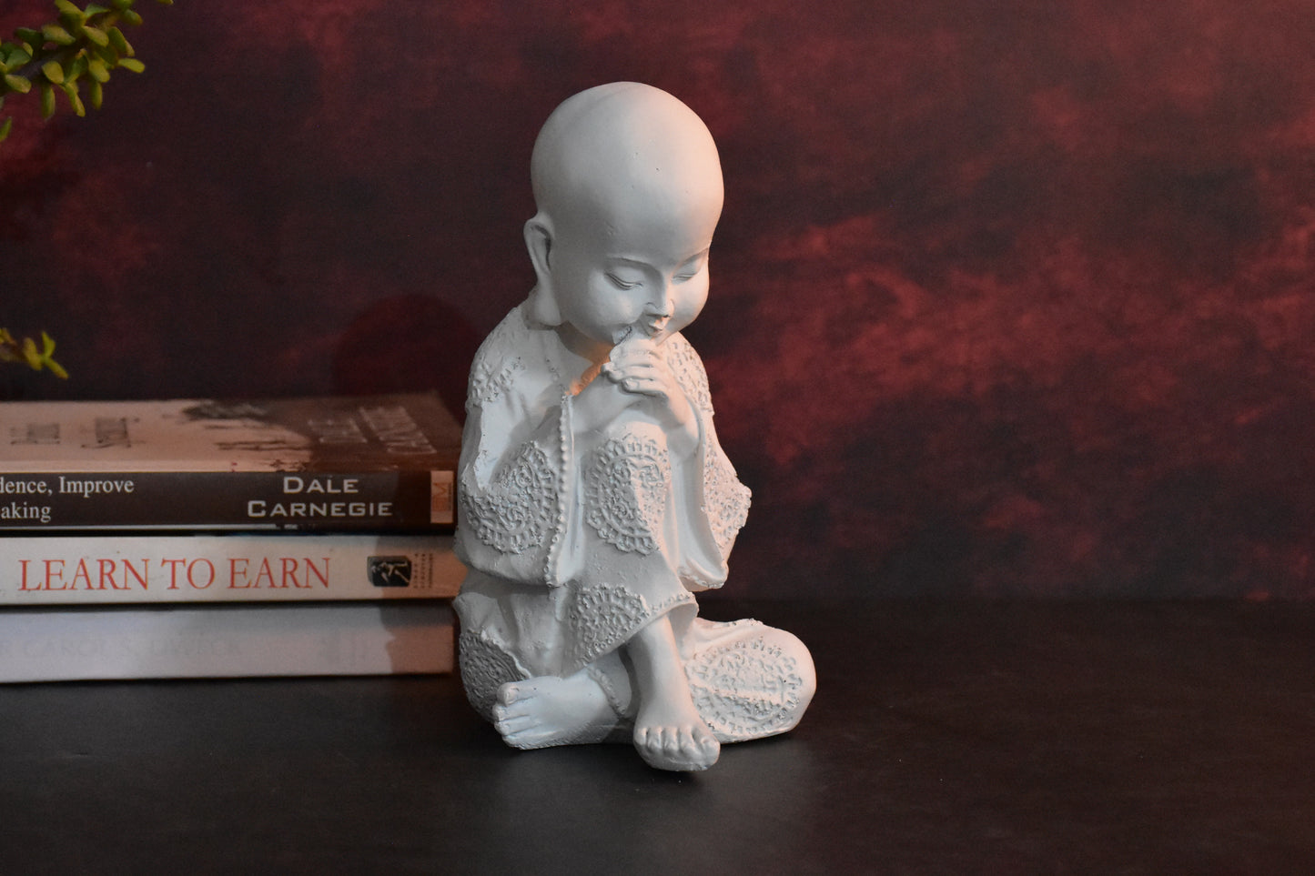 Thinking Monk Statues for Home and Gift : White