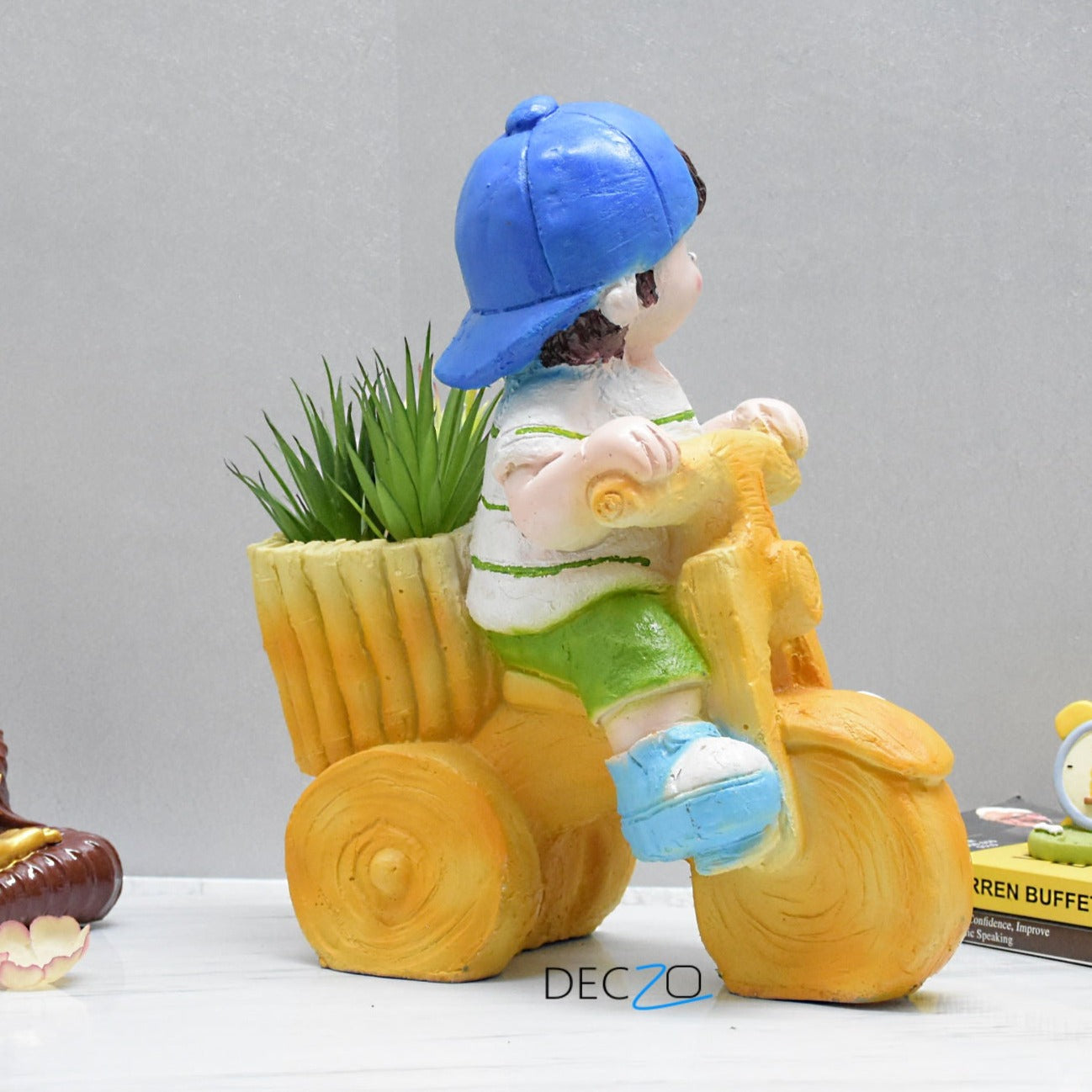 Boy Riding on Bicycle Planter - Deczo