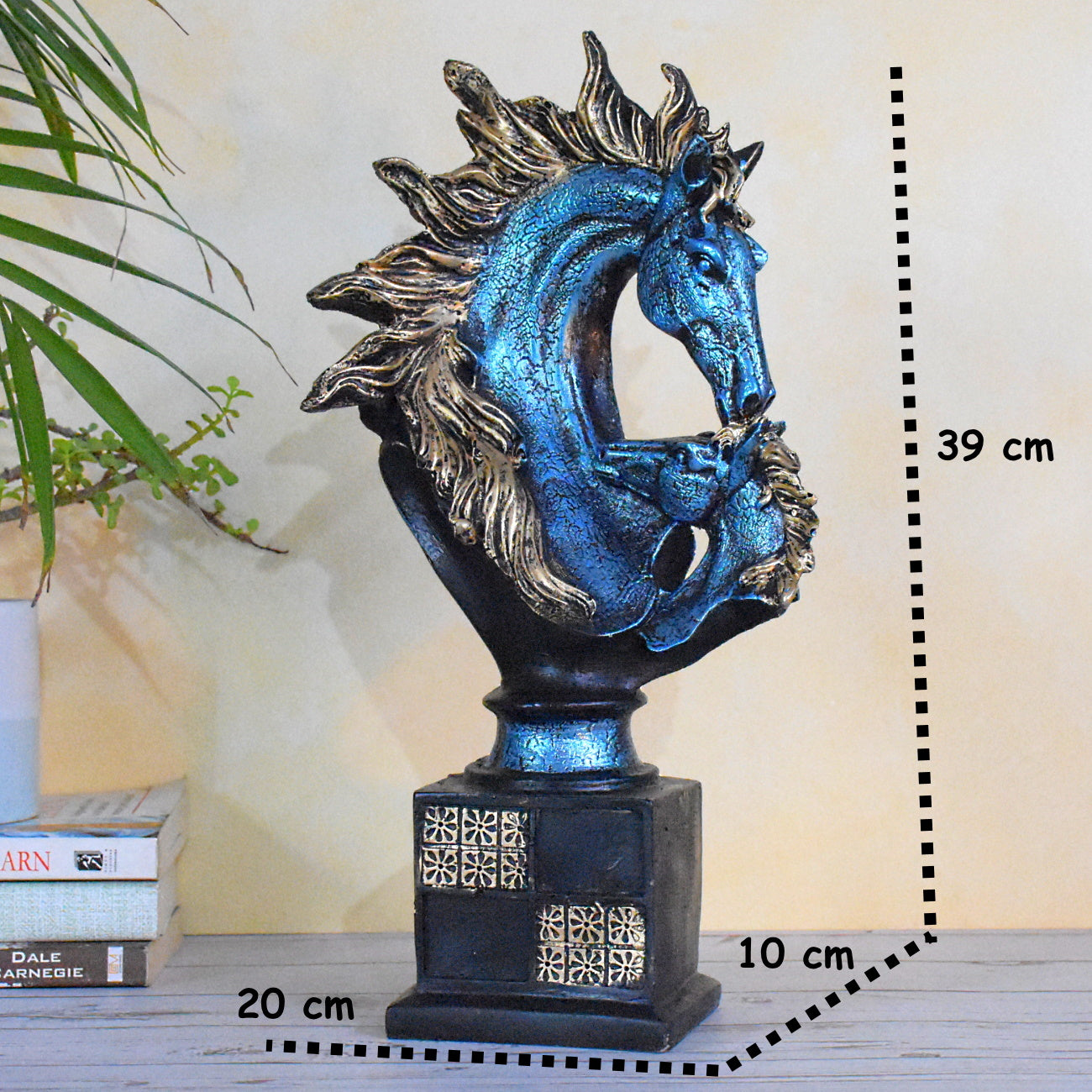 The Stallion Couple Statue: Blue