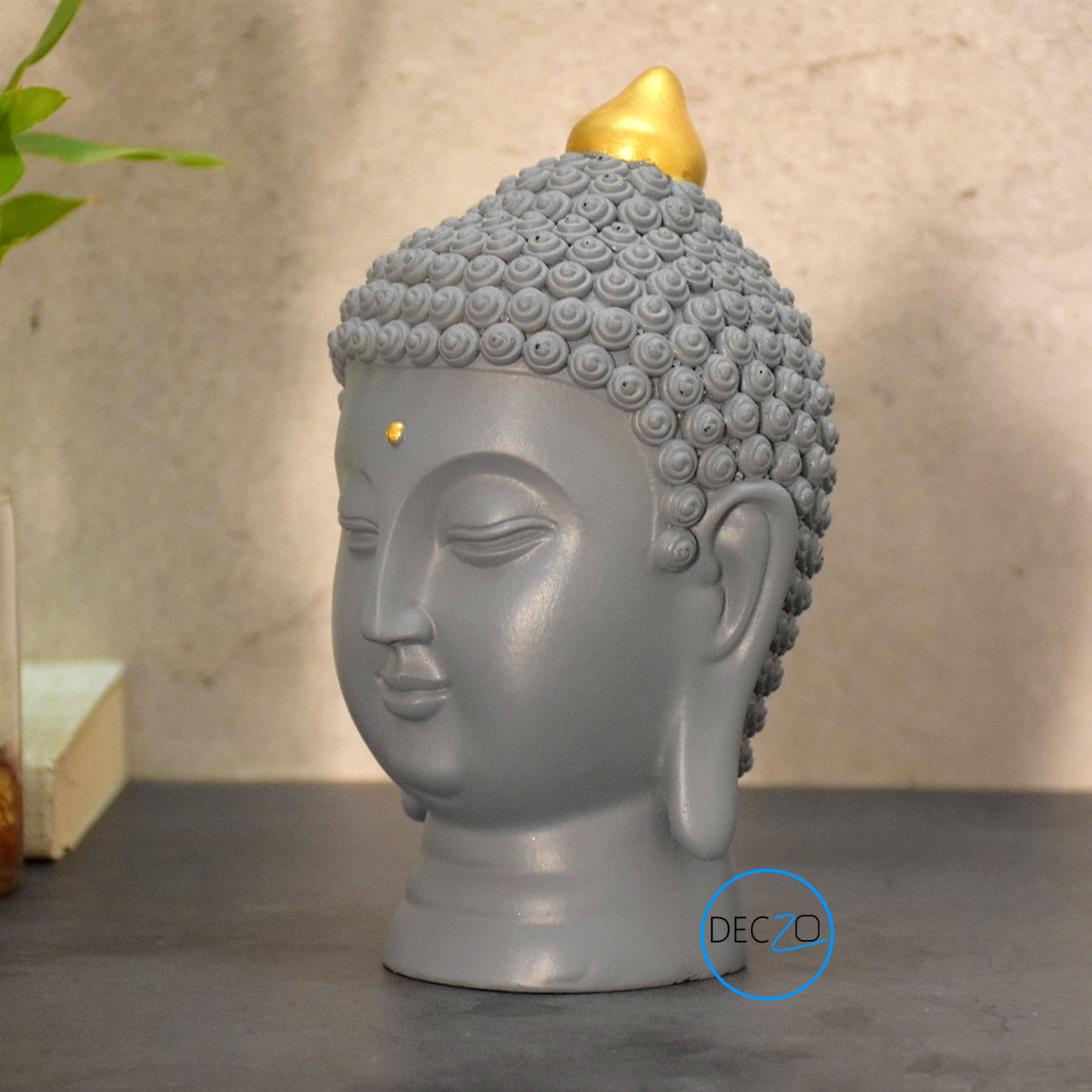Moksha Buddha Head for Meditation ,Gift, Decor (Grey)