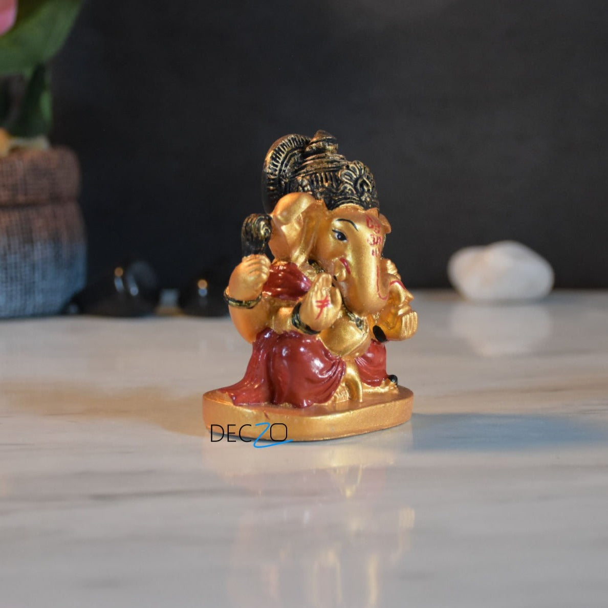 Mini Golden Ganesha Figurine - Set of 2 - Deczo