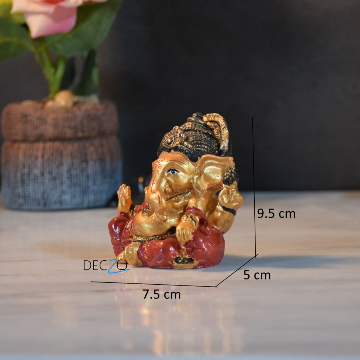 Blessing Mini Golden Ganesha Figurine - Deczo