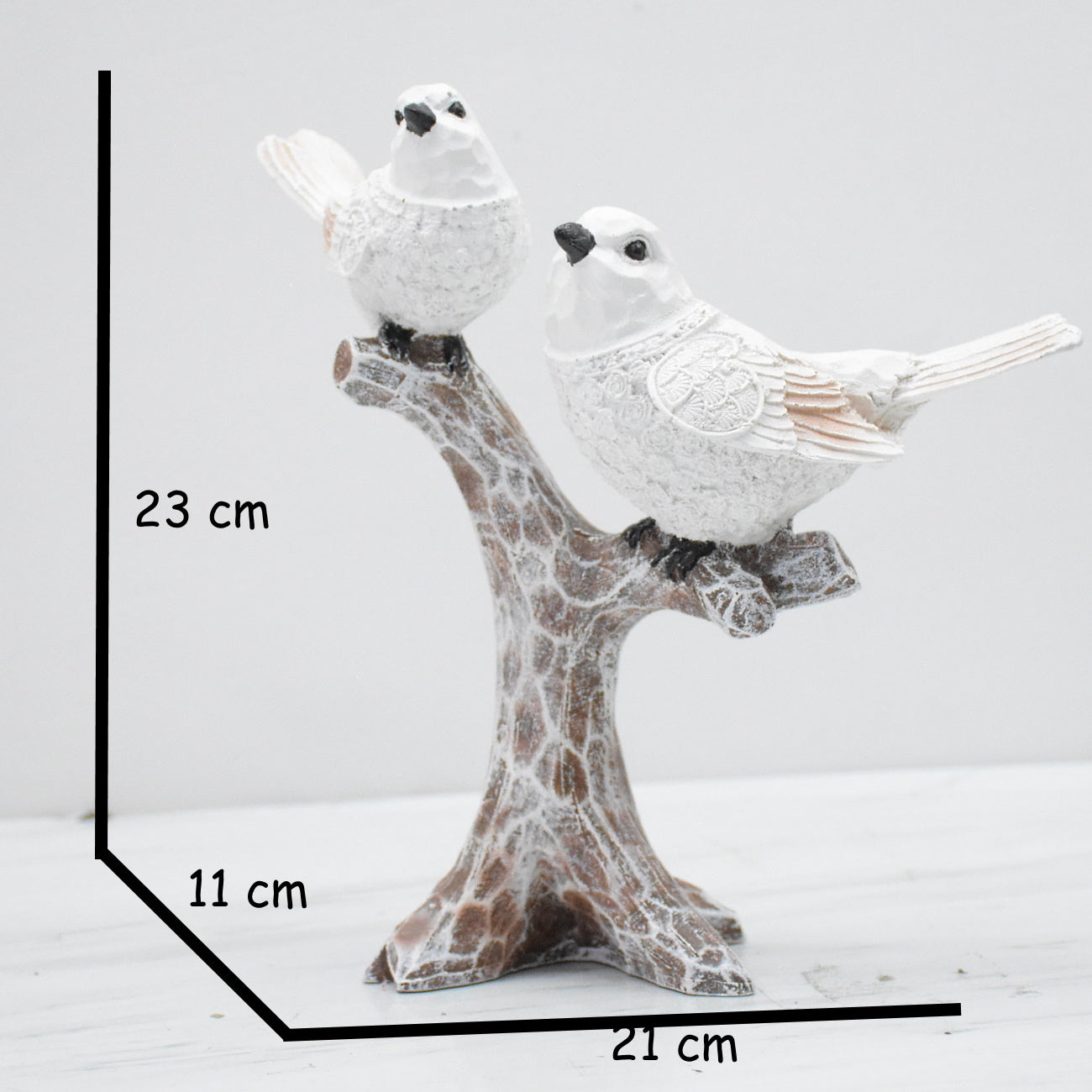 Bird Pair Sitting On Tree Branch Figurine For Home Decor,Fang sue Item For Good Luck,Bird and animal showpiece