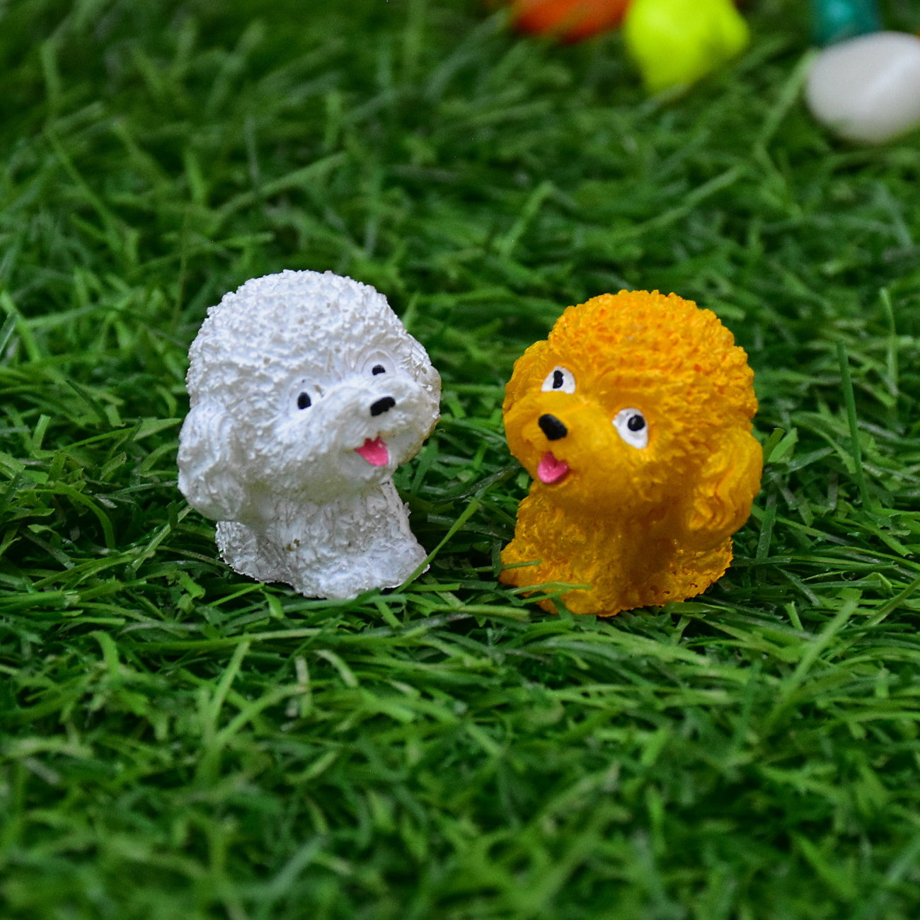 Cute Multicolor Dog Puppy Miniature Figures (Set of 4)