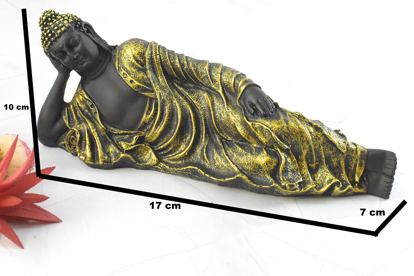 Buddha in Resting Position : Golden Black - Deczo