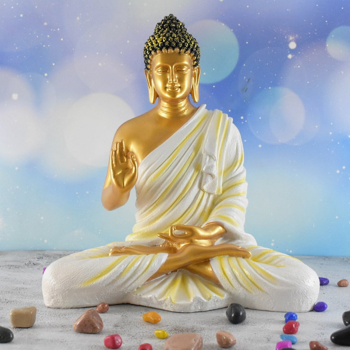 Big Size Meditating Buddha Idol : Golden - deczo