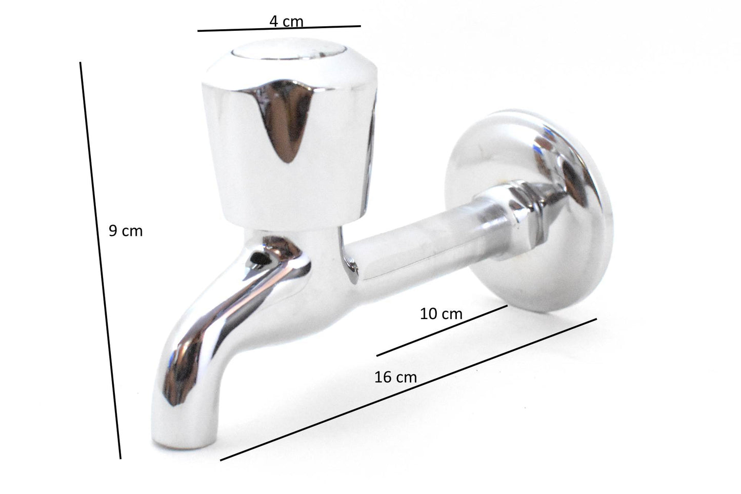 Bib Cock Model Sleek03 Chrome Plated Full Brass Bathroom Faucet - Deczo