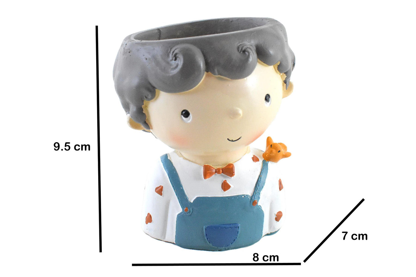 Boy with Bird Resin Succulent Pot - Deczo