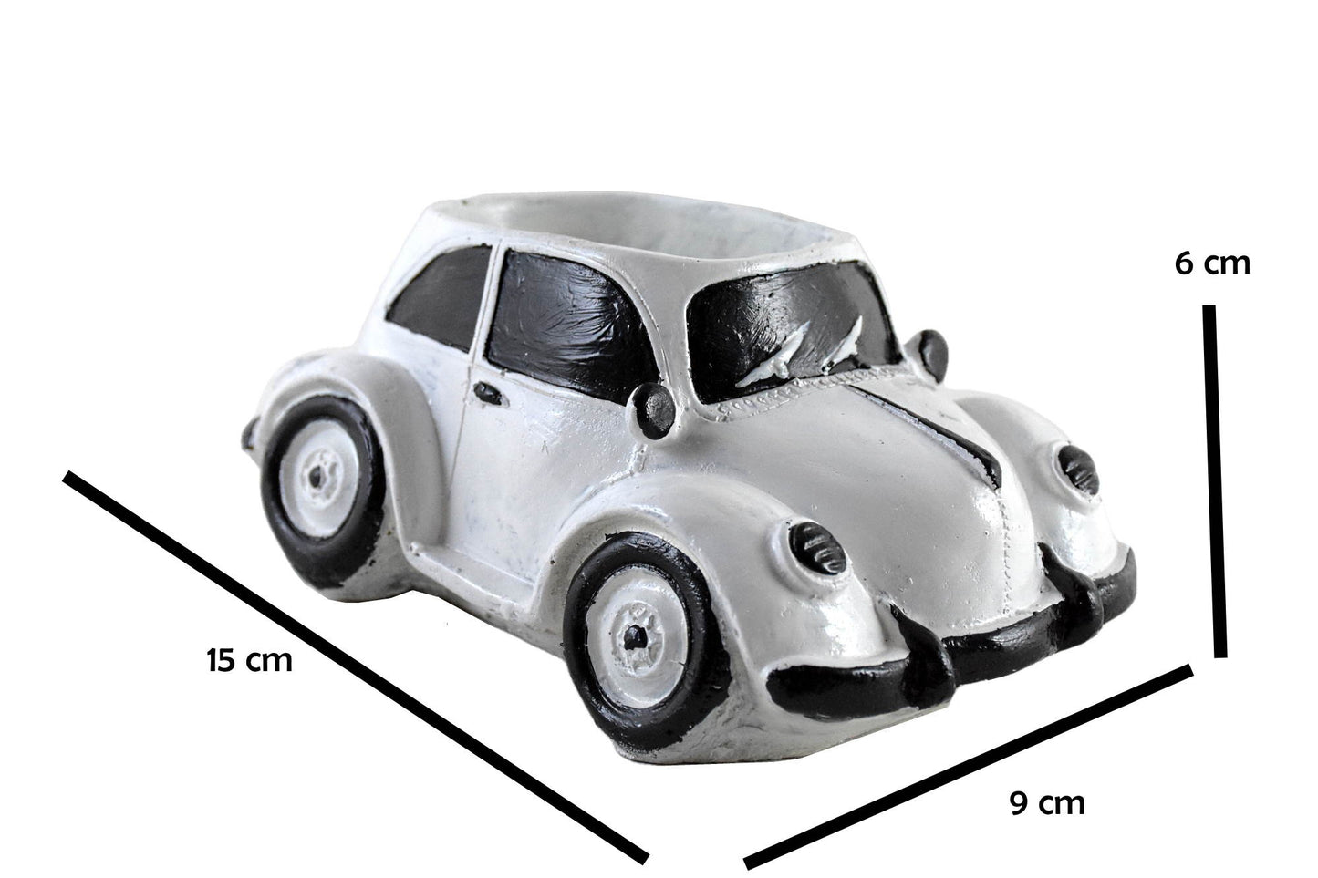 Retro Small Car Resin Succulent Pot for Table , Gift : White Color - Deczo