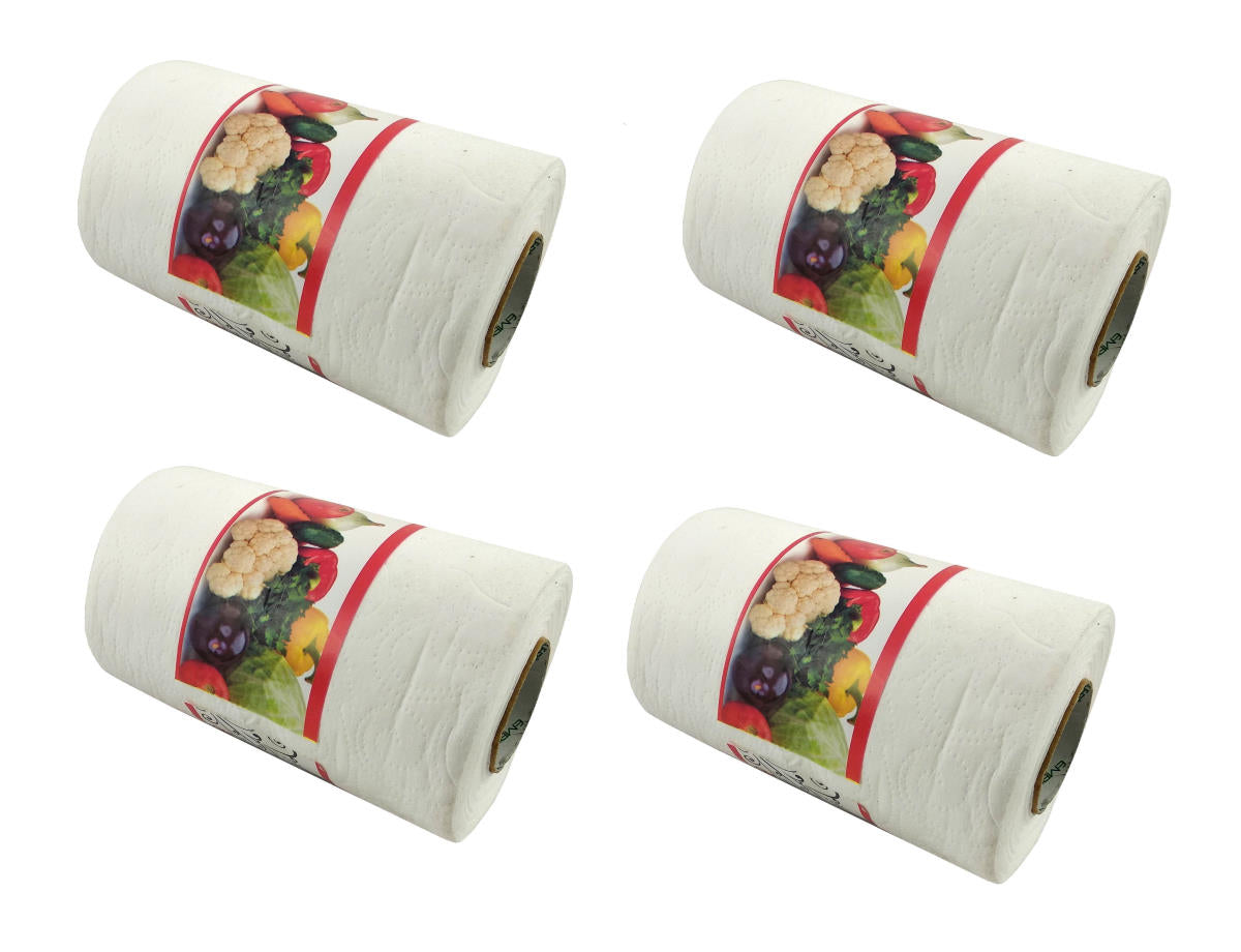 Set of 4 Extra Soft Washable Kitchen Tissue Towel Roll - Deczo