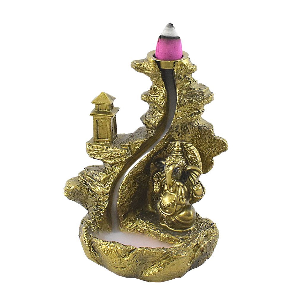 Ganesha Sitting Under Mountain Incense Holder - Deczo