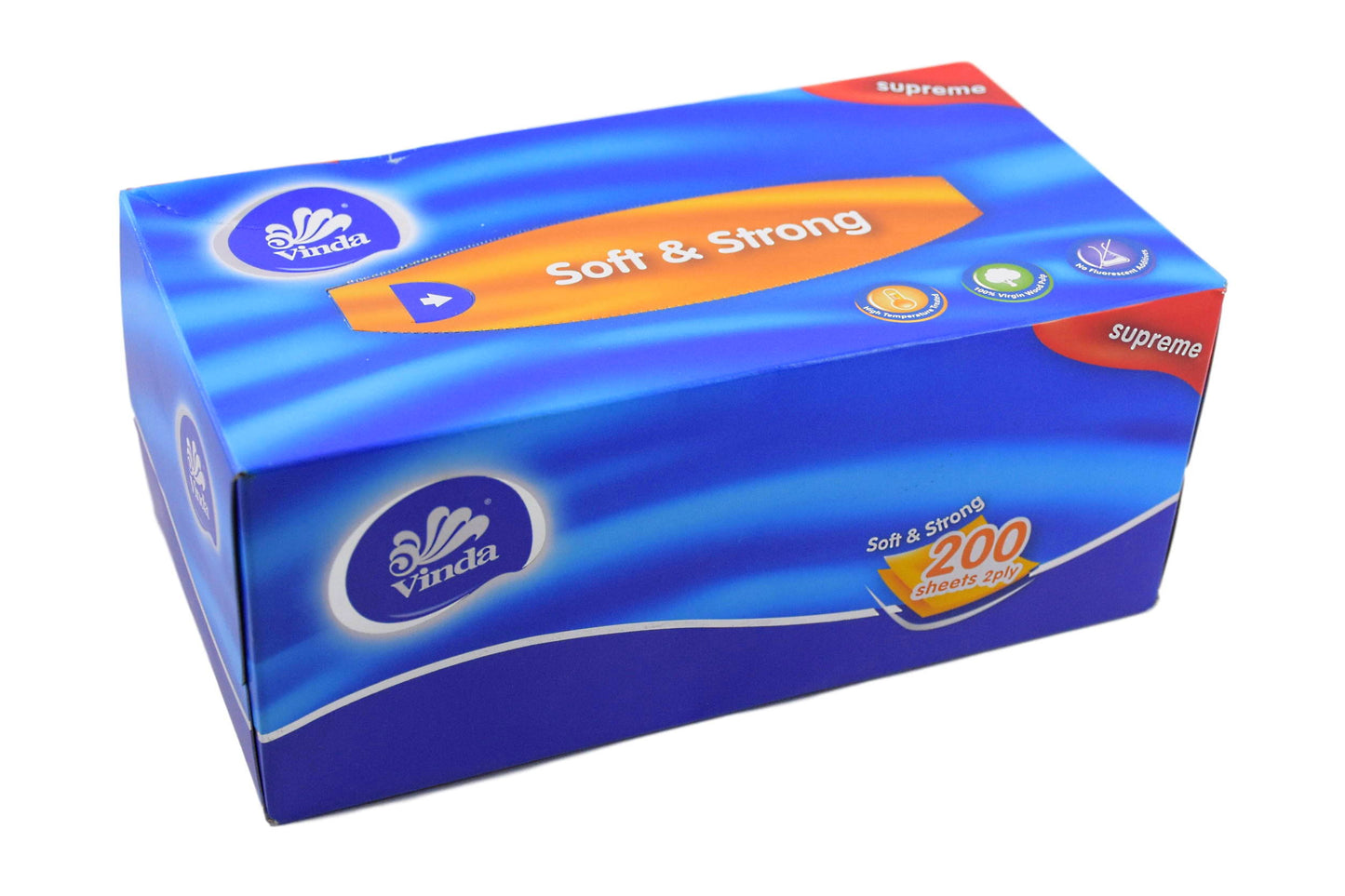 Pack of 800 Ultra Soft Vinda Facial Tissue, 2 Ply, 200 Sheets Per Box (Dry Type) - Deczo