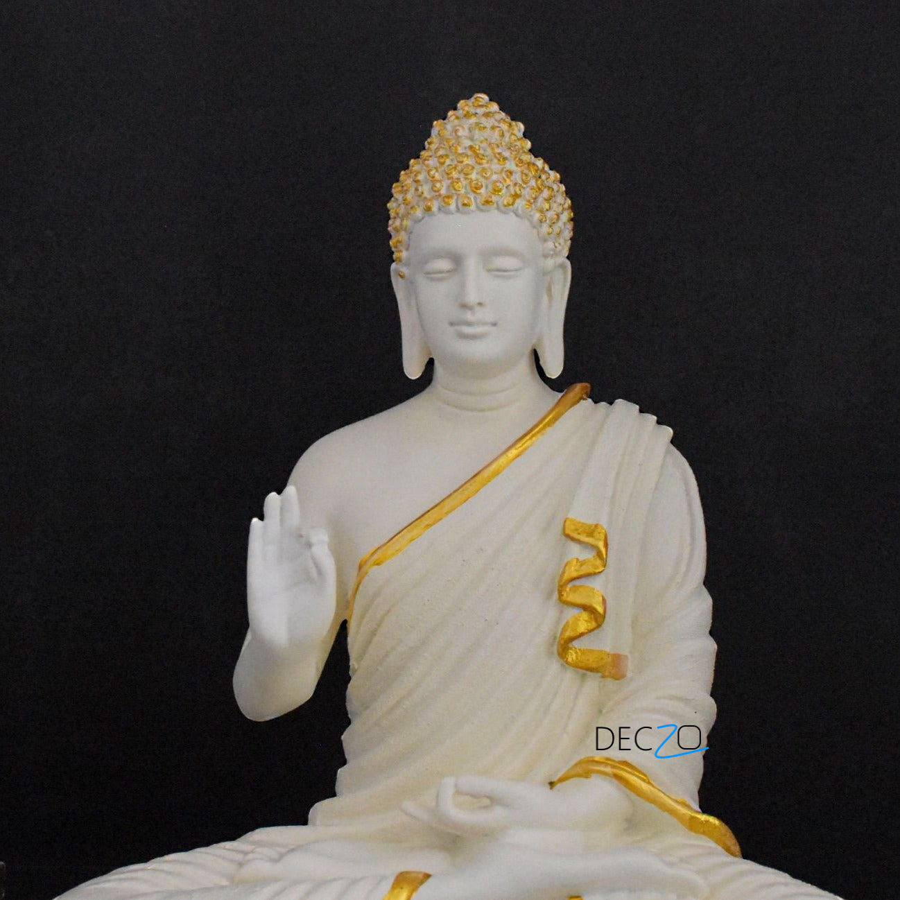Big Size Meditating Buddha Idol : White - Deczo