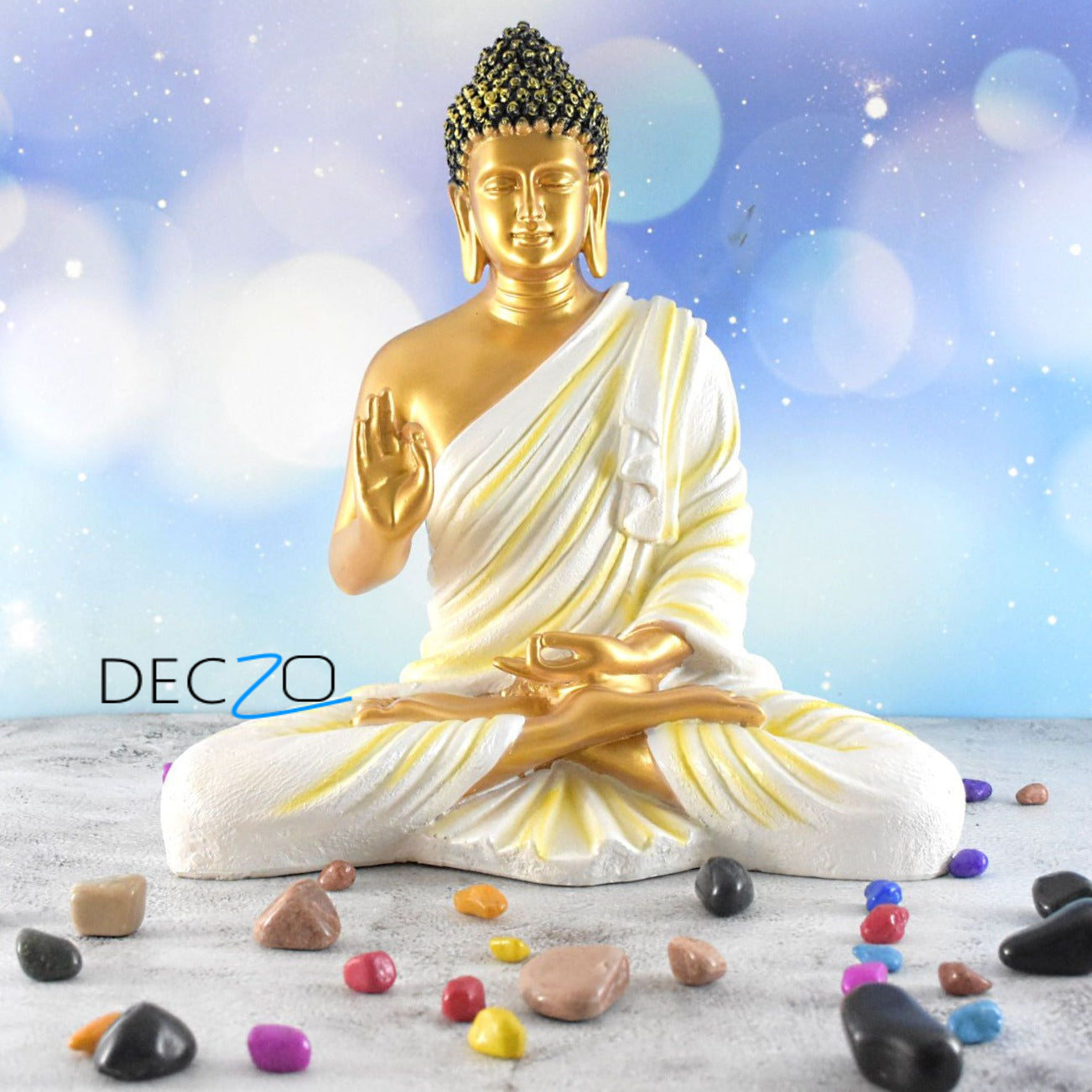 Big Size Meditating Buddha Idol : Golden - Deczo