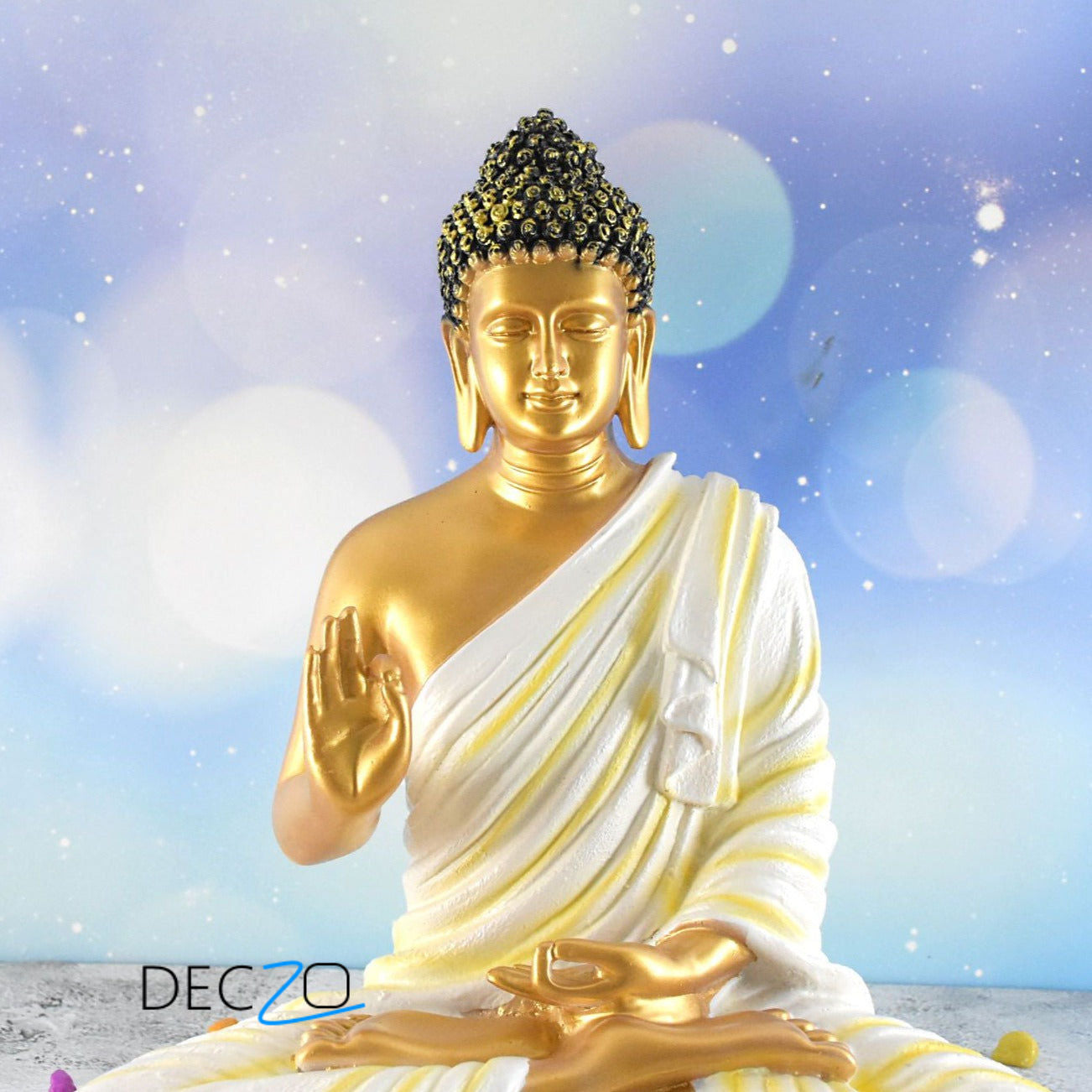 Big Size Meditating Buddha Idol : Golden - Deczo