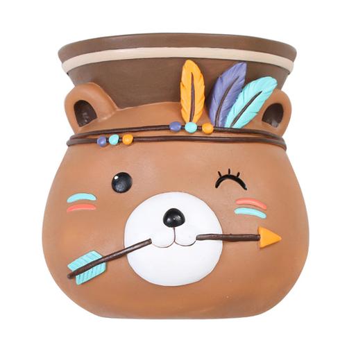 Hanging Tribal Bear Resin Succulent pot - Deczo