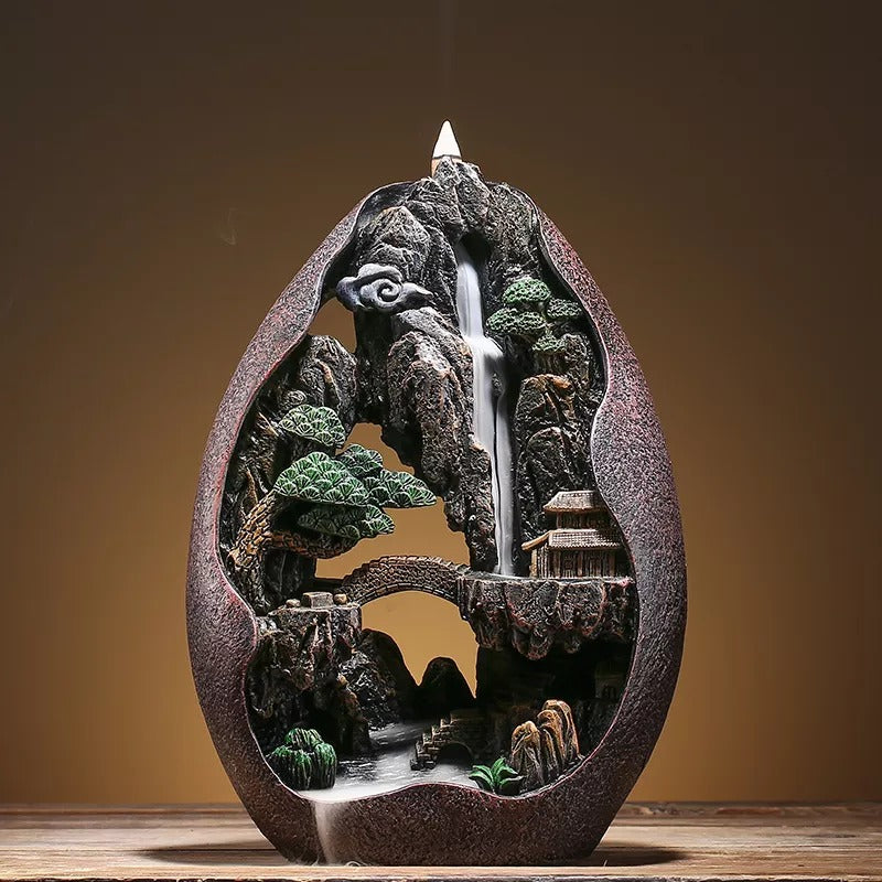 Lofty Mountain Water Fall Backflow Incense Burner - Deczo