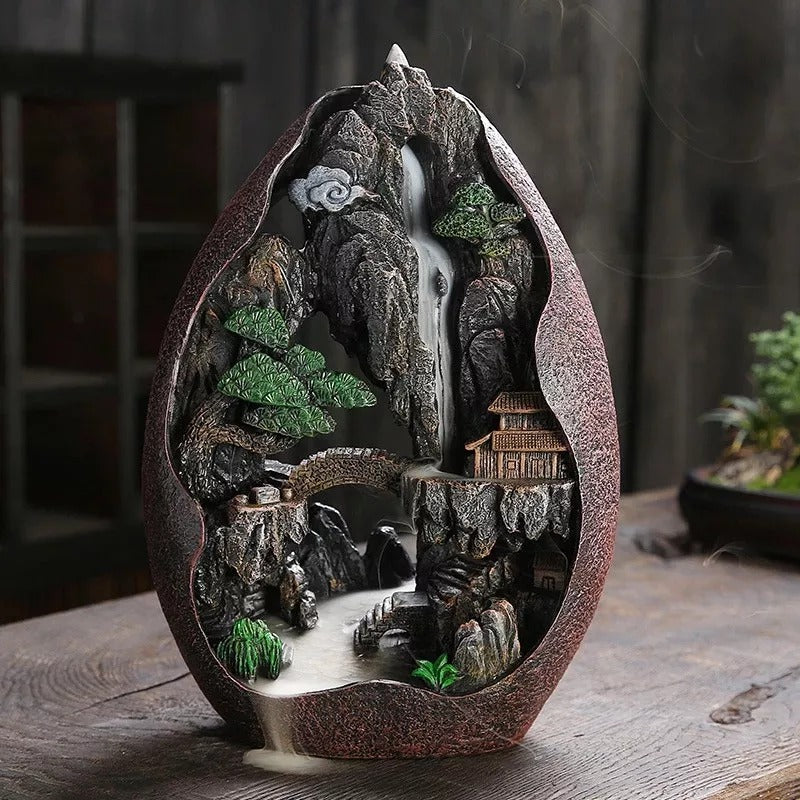 Lofty Mountain Water Fall Backflow Incense Burner - Deczo