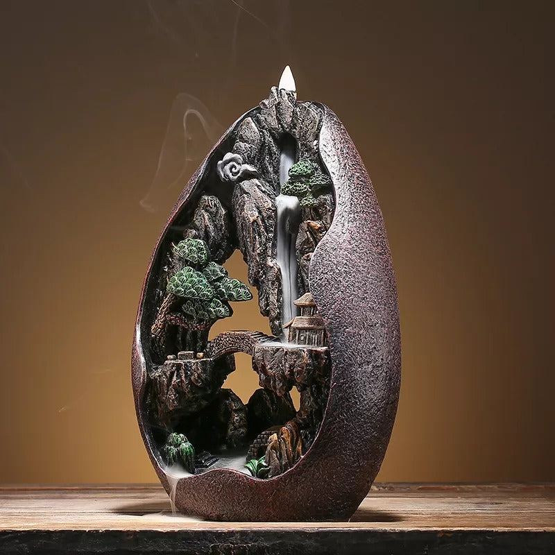 Lofty Mountain Water Fall Backflow Incense Burner - Deczo