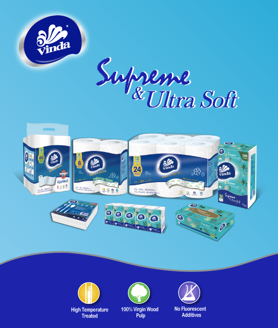 Vinda tissue is quite good quality and absorbs the liquid so well. It’s soft and thick enough to wipe most things