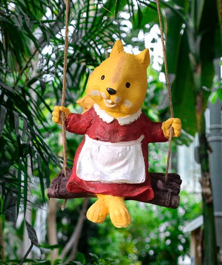 Poly-Resin Hanging Decor for Garden, Home, Gift (Chef Squirrel)