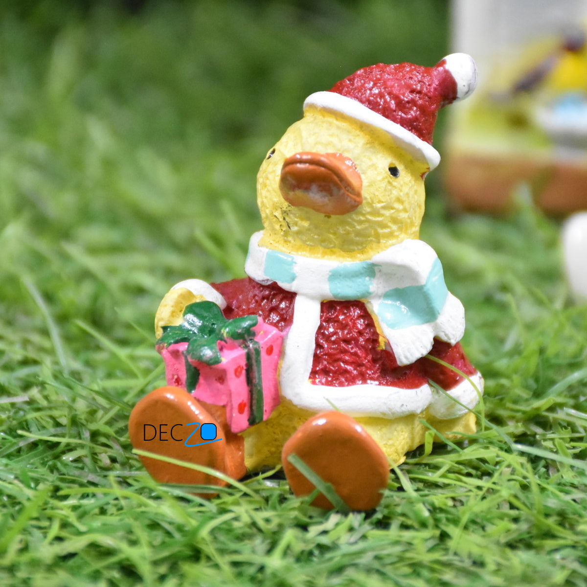 Miniature Duck as Santa, Christmas, Anniversary, Garden, Table Decor, Gift, Dashboard