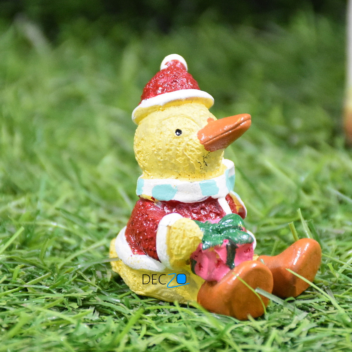 Miniature Duck as Santa, Christmas, Anniversary, Garden, Table Decor, Gift, Dashboard