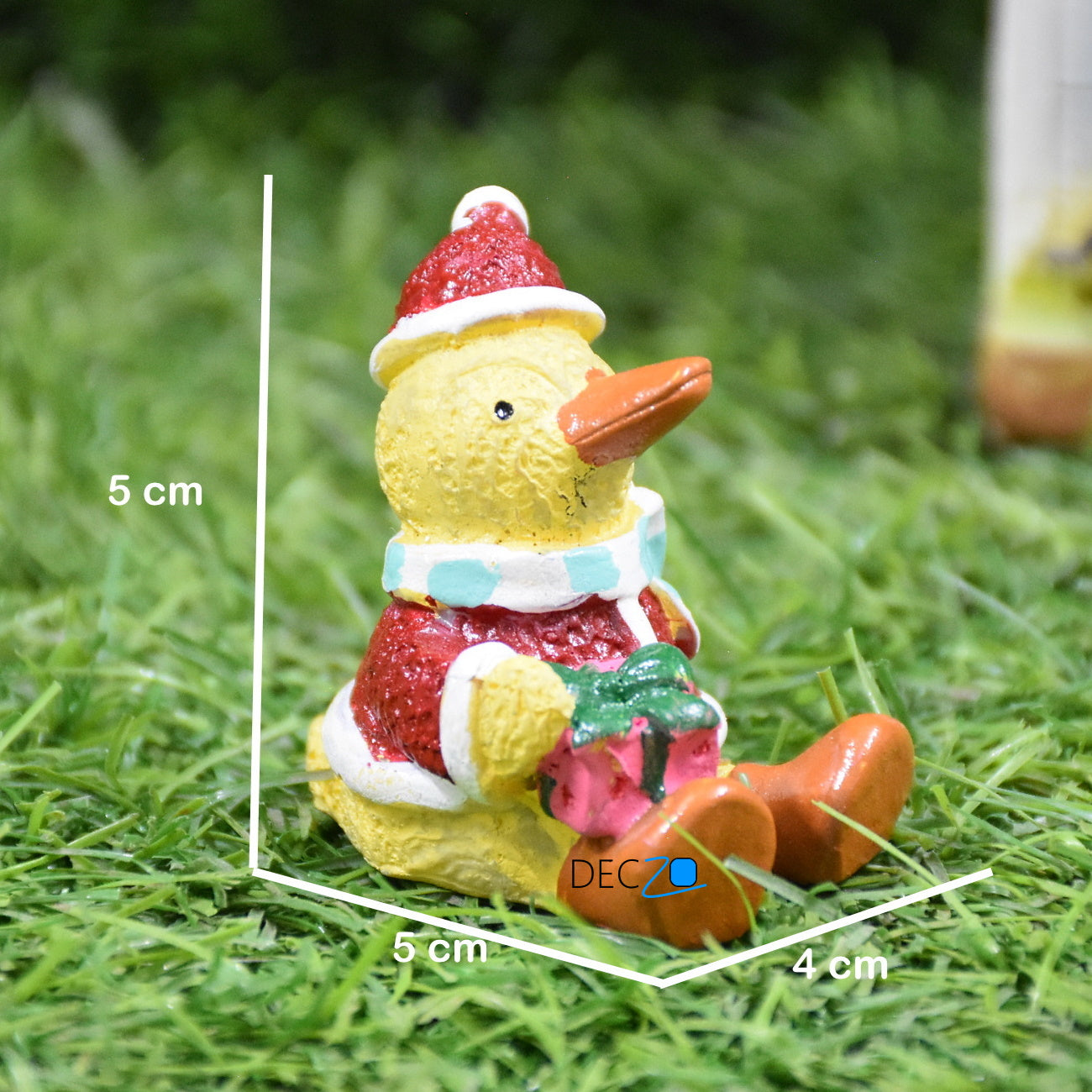 Miniature Duck as Santa, Christmas, Anniversary, Garden, Table Decor, Gift, Dashboard