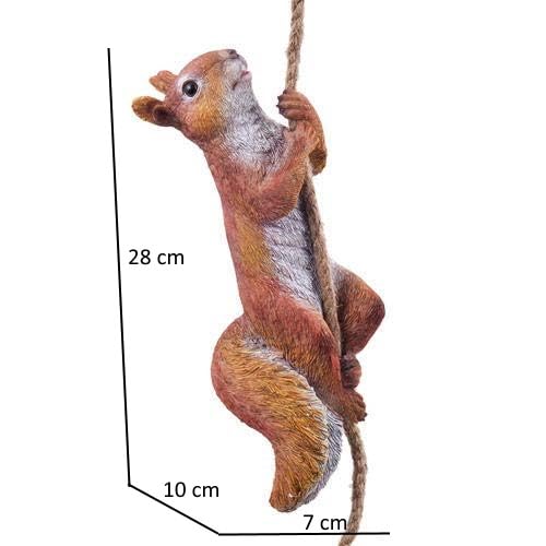 Poly-Resin Hanging Decor for Garden, Home, Gift (Climbing Squirrel)