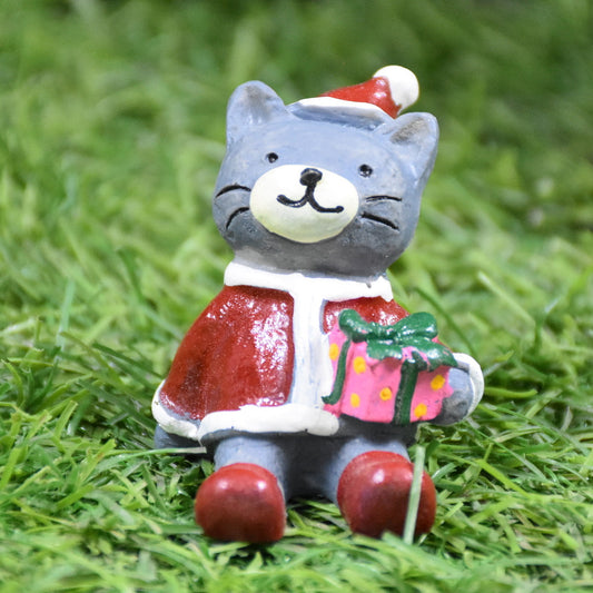 Miniature Cat as Santa, Christmas, Anniversary, Garden, Table, Gift, Dashboard