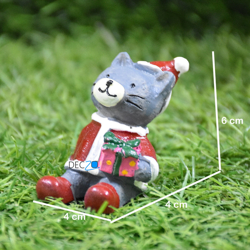 Miniature Cat as Santa, Christmas, Anniversary, Garden, Table, Gift, Dashboard