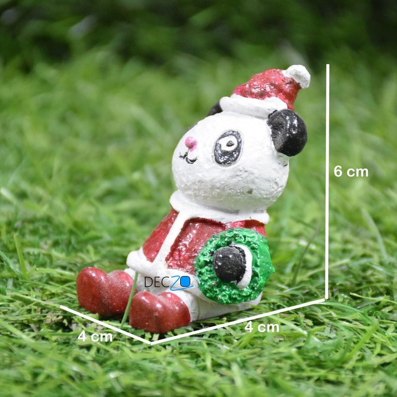 Miniature Panda as Santa, Christmas, Anniversary, Garden, Table, Gift, Dashboard