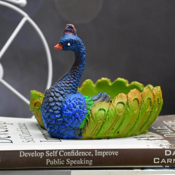 Peacock Shape Poly-Resin Succulent Planter Pot,Coin Holder,Gift,Multi
