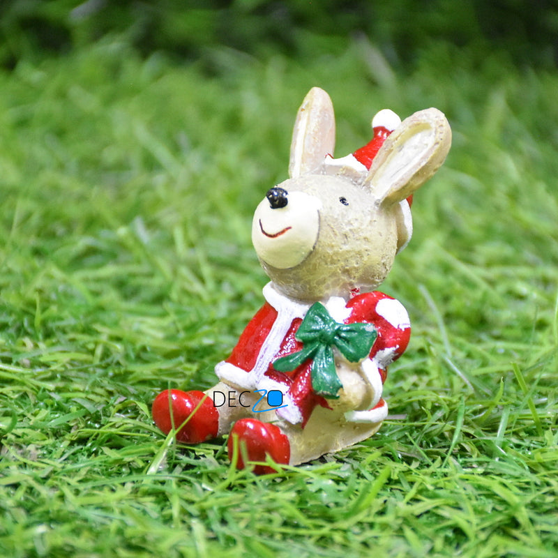 Miniature Rabbit as Santa, Christmas, Anniversary, Garden, Table, Gift, Dashboard