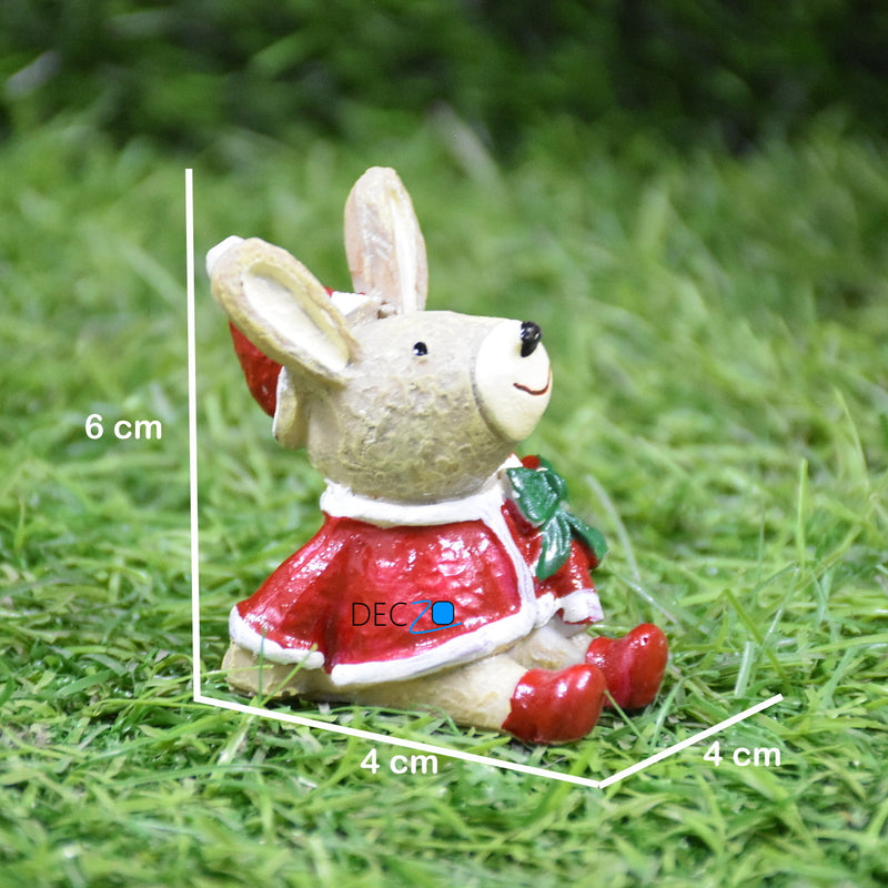 Miniature Rabbit as Santa, Christmas, Anniversary, Garden, Table, Gift, Dashboard