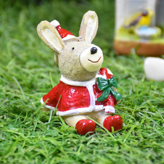 Miniature Rabbit as Santa, Christmas, Anniversary, Garden, Table, Gift, Dashboard
