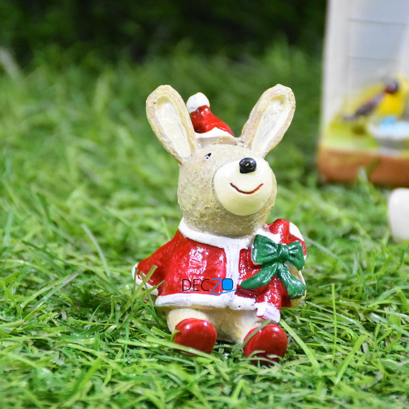 Miniature Rabbit as Santa, Christmas, Anniversary, Garden, Table, Gift, Dashboard