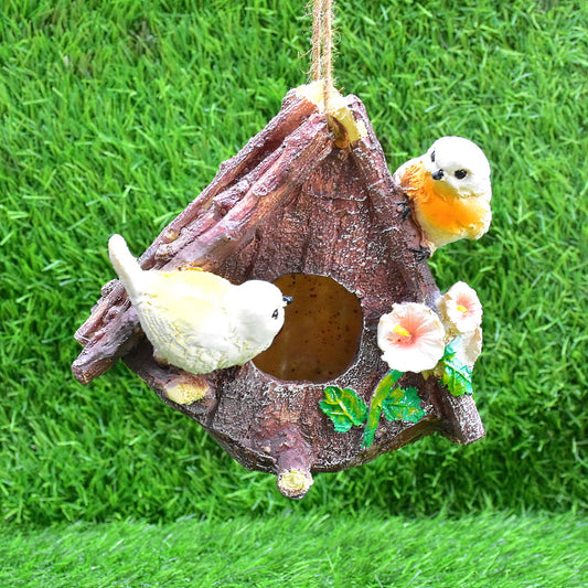 Poly-Resin Hanging Decor for Garden, Home, Gift (Bird Nest Triangle)