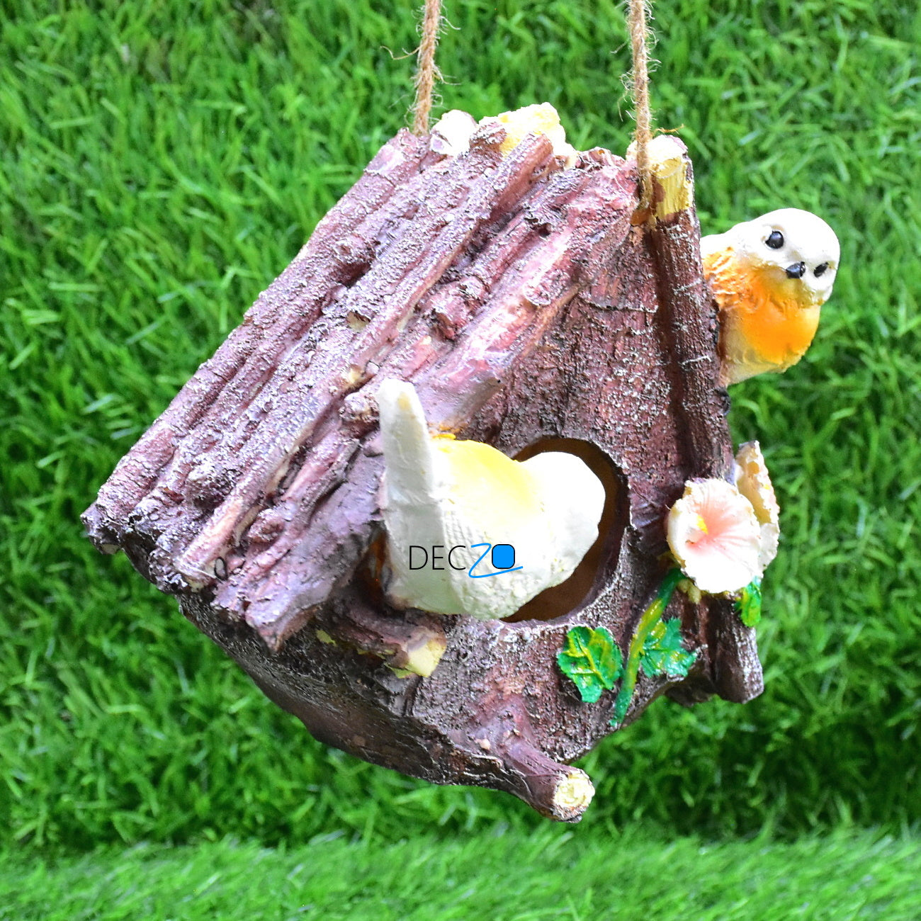 Poly-Resin Hanging Decor for Garden, Home, Gift (Bird Nest Triangle)