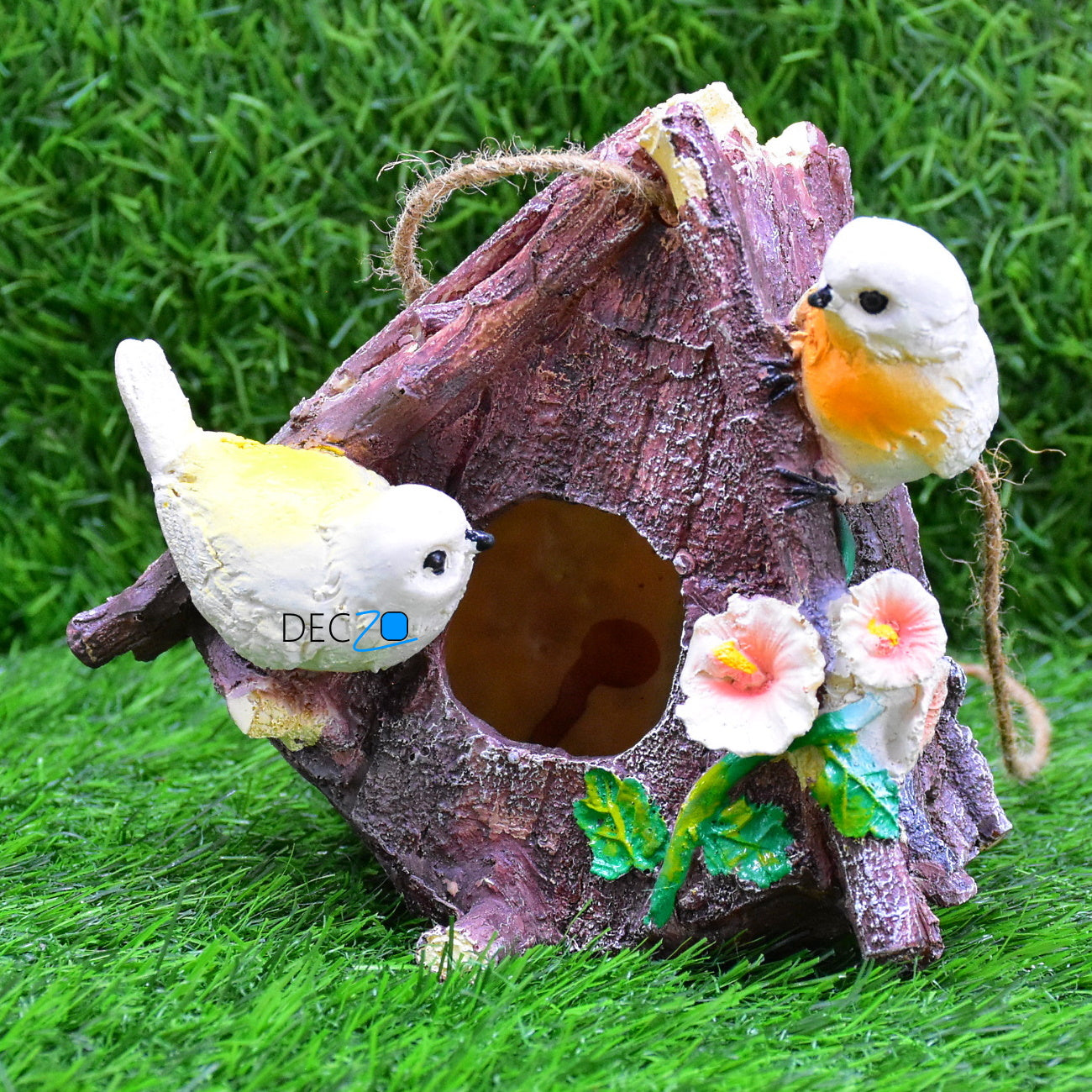 Poly-Resin Hanging Decor for Garden, Home, Gift (Bird Nest Triangle)