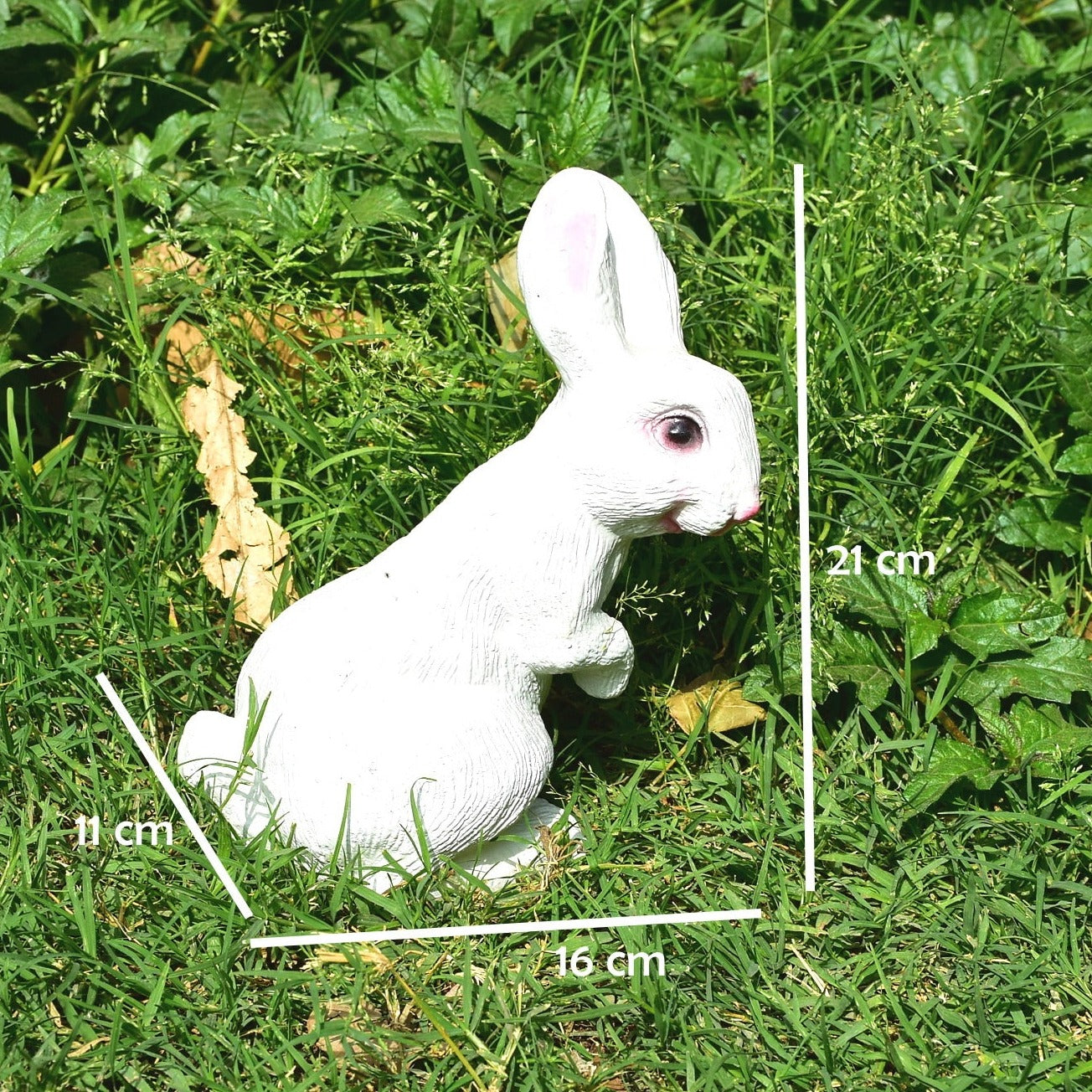 Rabbit Statue For Garden and Home(Hands Up, 21cm)