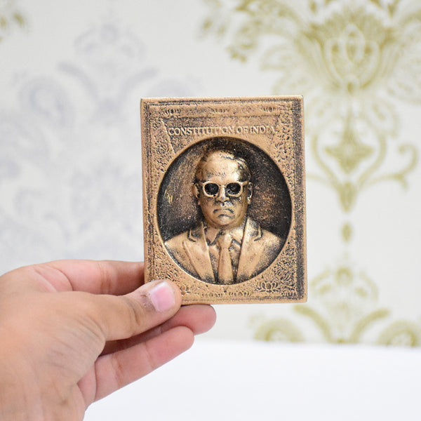Dr B R Ambedkar Polyresin Book Statue (Antique Golden)