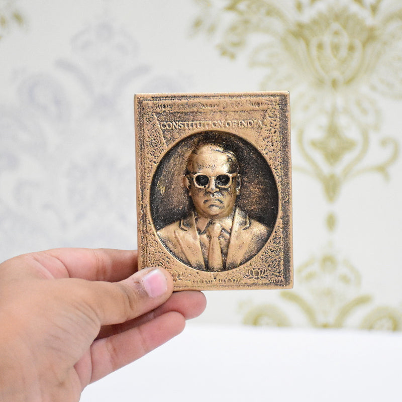 Dr B R Ambedkar Polyresin Book Statue (Antique Golden)