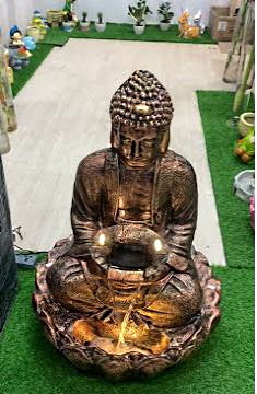 Large Lotus Buddha Water Fountain  : 36 inch , Copper and Golden