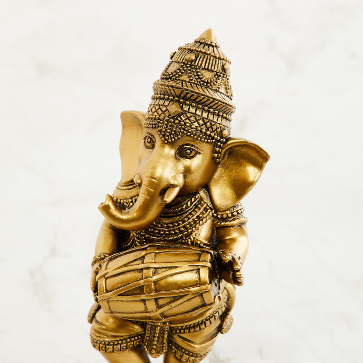 Standing Ganesha Playing Dholak - Deczo